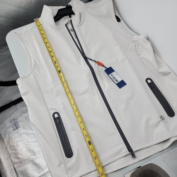 NEW Stitch GT Golf Vest Mens Size Large Nimbus Ivory Full Zip NWT Weather System - Picture 8 of 12